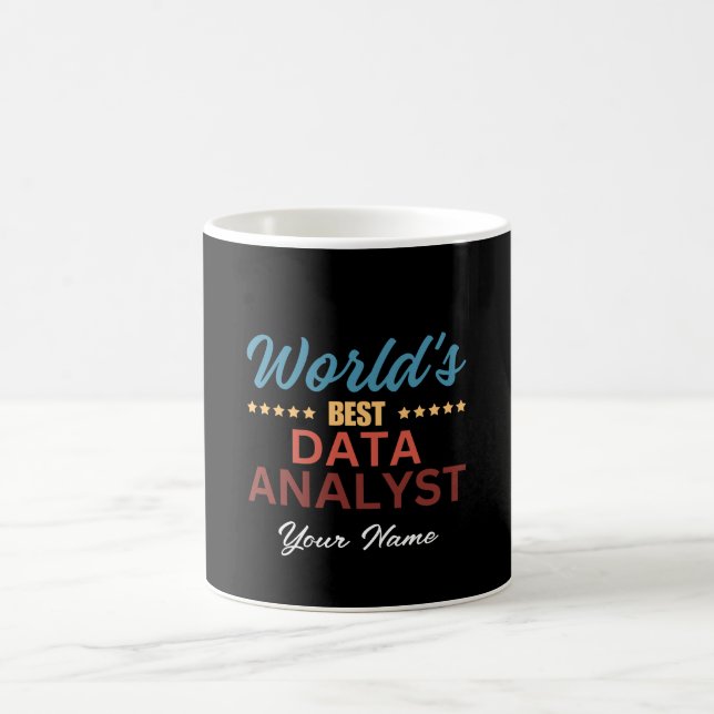 World's Best Data Analyst Personalised Name Coffee Mug (Center)