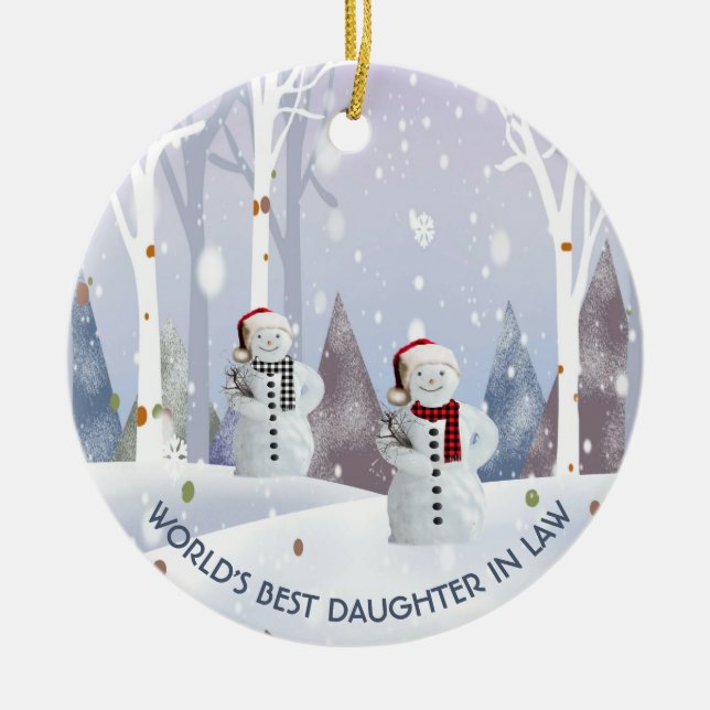 World's Best Daughter In law Christmas Ceramic Ornament (Front)