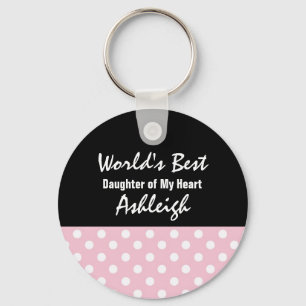 World's Best DAUGHTER IN LAW Polka Dot Gift V04 Key Ring
