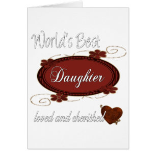 World's Best Daughter Loved and Cherished Red