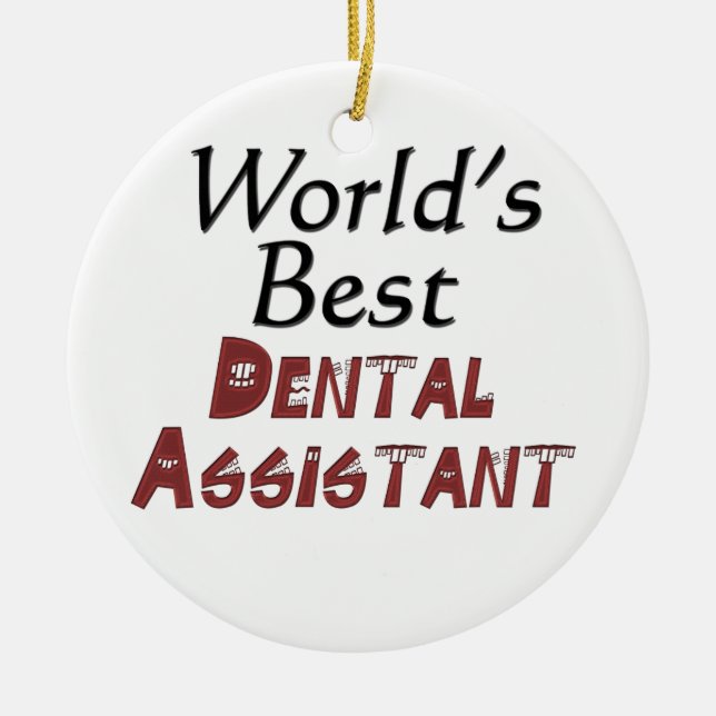World's Best Dental Assistant Ceramic Tree Decoration (Front)