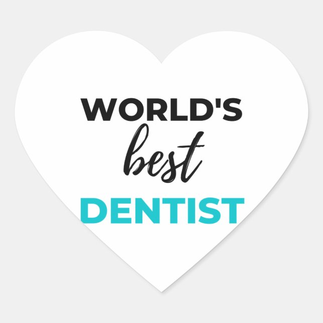 World's Best Dentist 2 Heart Sticker (Front)