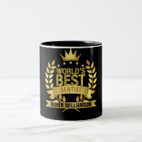 World's Best Dentist Black And Gold 5 Star
