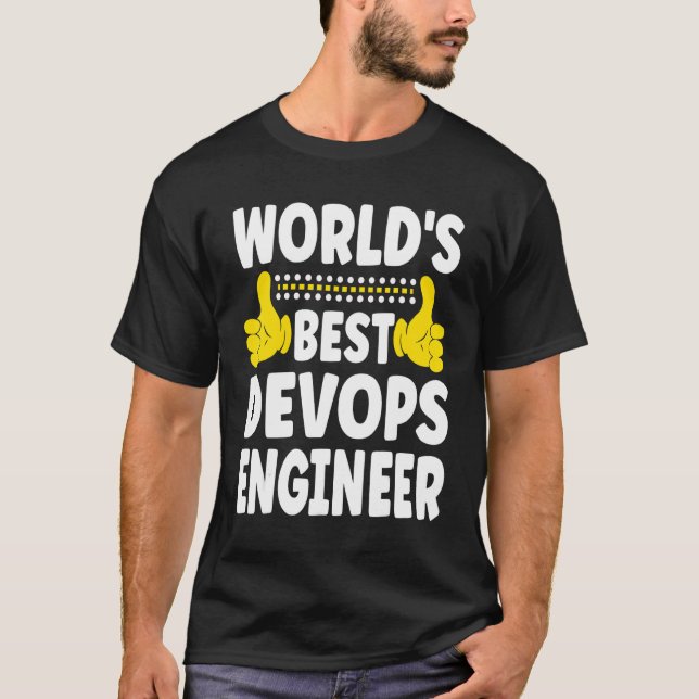 World's Best Devops Engineer   Job Title Devops En T-Shirt (Front)