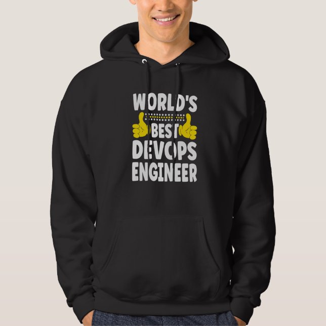World's Best Devops Engineer  Job Title Devops Eng Hoodie (Front)