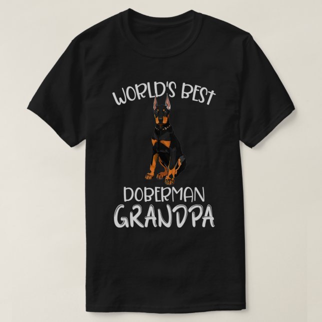 World's Best Doberman Grandpa Funny Dog Lover  T-Shirt (Design Front)