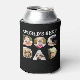 World's Best Dog Dad 6 Photo Collage Dog Lover Can Can Cooler