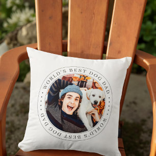 World's Best Dog Dad Classic Simple Photo Cushion