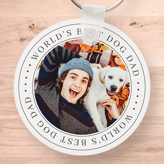 World's Best Dog Dad Classic Simple Photo Key Ring (Creator Uploaded)