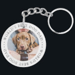 World's Best Dog Dad Elegant Simple Custom Photo Key Ring<br><div class="desc">This simple and classic design is composed of serif typography and add a custom photo.</div>