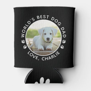 World's Best Dog Dad Fun Personalised Pet Photo Can Cooler