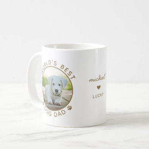World's Best Dog Dad Gold Personalised Name Photo Coffee Mug