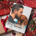 Worlds Best Dog Dad Holiday Card<br><div class="desc">Who said Christmas cards can't speak? Ours do! For a dad who dotes on his dog,  our 'World's Best Dog Dad' card not only features his favourite photo but also comes with a sweet note from his four-legged friend. Ready to make this Christmas ‘paw-some’?</div>