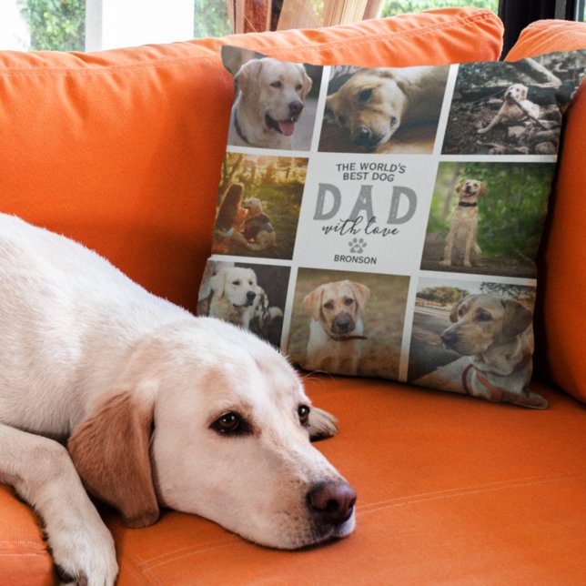 World's Best Dog Dad l Father's Day Throw Pillow (Creator Uploaded)