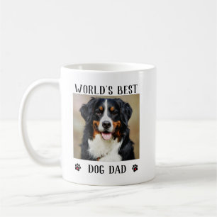 World's Best Dog Dad Paw Prints Pet Photo Coffee Mug