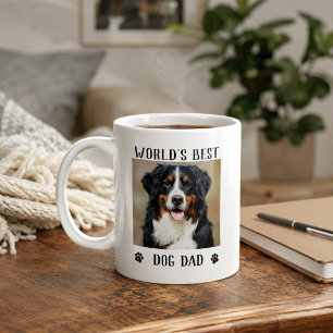 World's Best Dog Dad Paw Prints Pet Photo Coffee Mug