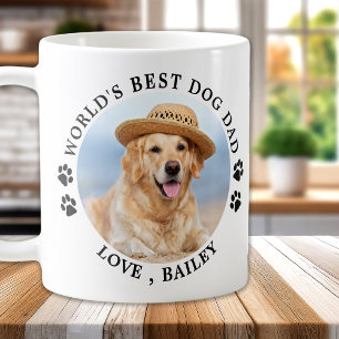 World's Best Dog Dad Paw Prints Pet Photo Coffee Mug