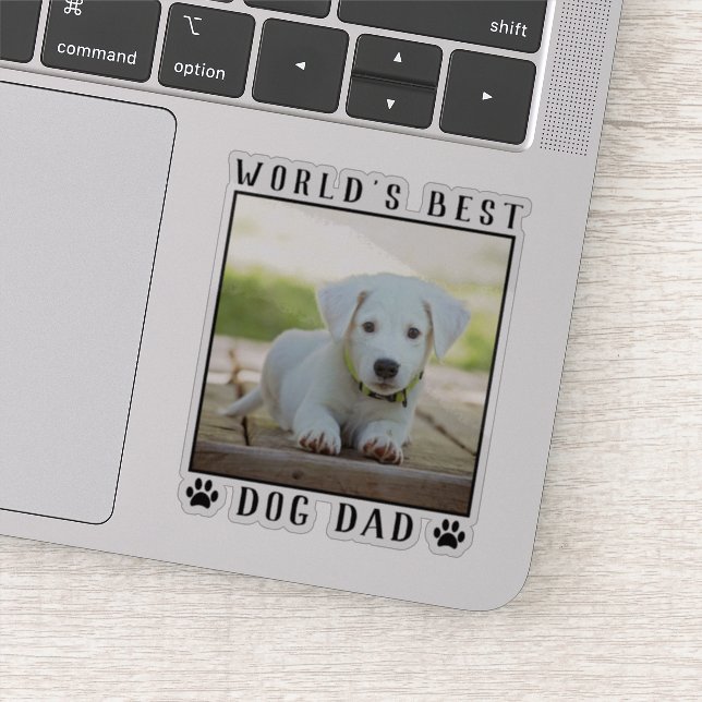 World's Best Dog Dad Paw Prints Pet Photo Frame (Detail)