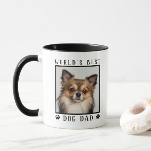 World's Best Dog Dad Paw Prints Pet Photo Frame Mug