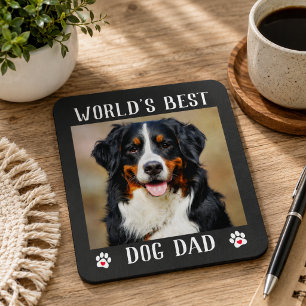 World's Best Dog Dad Paw Prints Pet Photo Mouse Pad