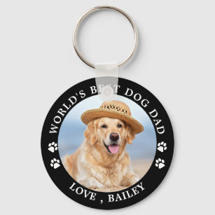 Worlds Best Dog Dad Personalised Cute Pet Photo Key Ring