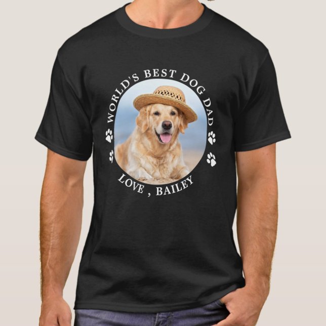 World's Best Dog Dad Personalised Cute Pet Photo T-Shirt