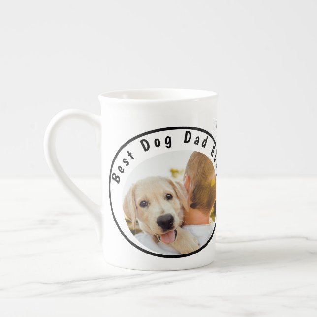 World's Best Dog Dad Personalised Pet PhotO Bone China Mug (Left)