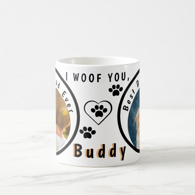 World's Best Dog Dad Personalised Pet Photo Coffee Mug (Center)
