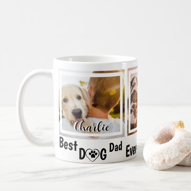 World's Best Dog Dad Personalised Pet Photo Coffee Mug (With Donut)