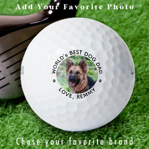 World's Best DOG DAD - Personalised Pet Photo Golf Balls