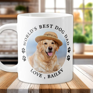 World's Best Dog Dad Personalised Pet Photo Large Coffee Mug