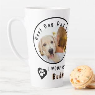 World's Best Dog Dad Personalised Pet Photo Latte Mug