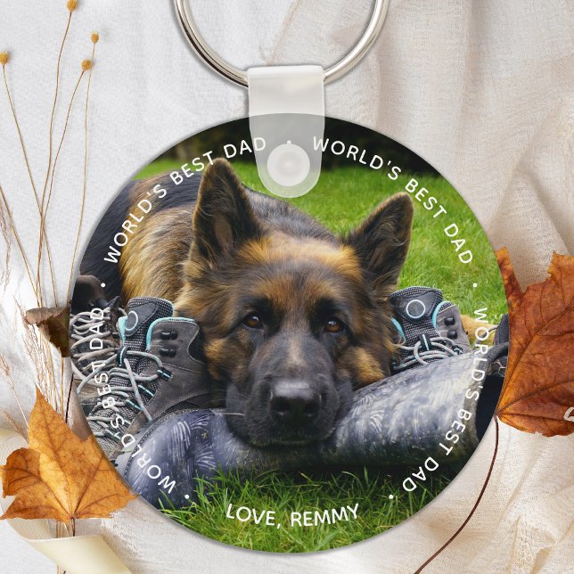 World's Best Dog Dad - Pet Photo - Father's Day Key Ring (Creator Uploaded)