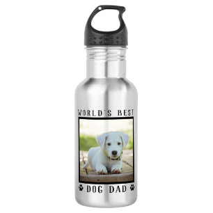 World's Best Dog Dad Pet Photo Paw Prints 532 Ml Water Bottle