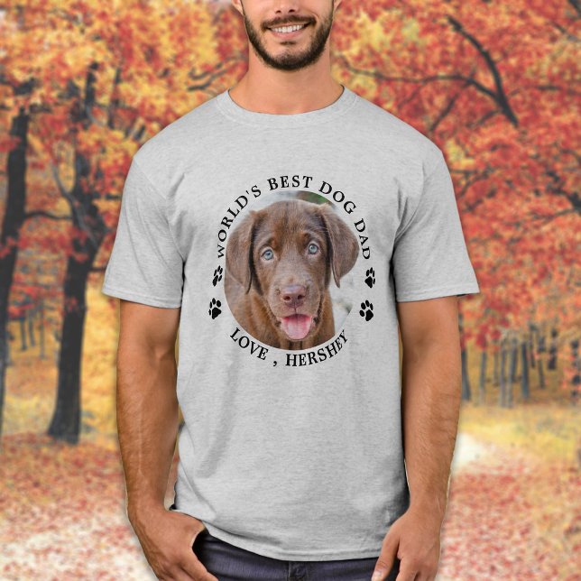 World's Best Dog Dad Puppy Personalised Pet Photo T-Shirt (Creator Uploaded)