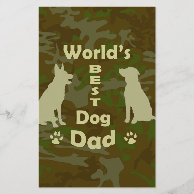 World's Best Dog Dad Stationery (Front)