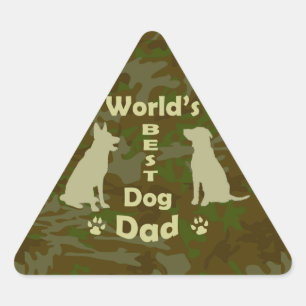 World's Best Dog Dad Triangle Sticker