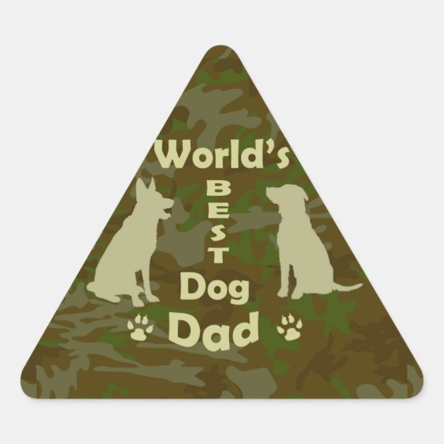 World's Best Dog Dad Triangle Sticker (Front)
