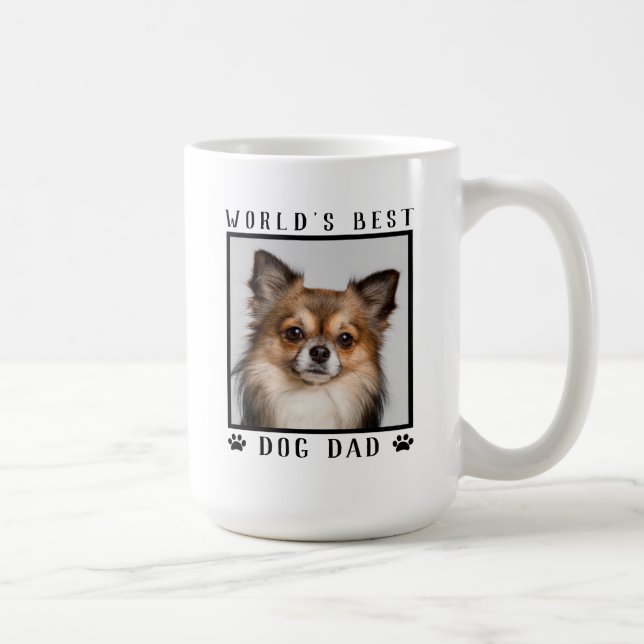 World's Best Dog Dad with Your Dog's Photo Coffee Mug (Right)