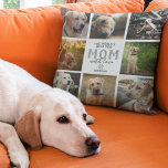 World's Best Dog Mom l Mother's Day Cushion<br><div class="desc">Cute doggy mothers day pillow featuring 8 family photos of your pet,  the cute saying "the world's best dog mom",  a paw print,  and the dog's name.</div>