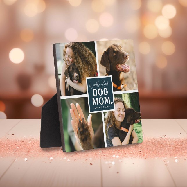'Worlds Best Dog Mom' Photo Collage Plaque (Creator Uploaded)
