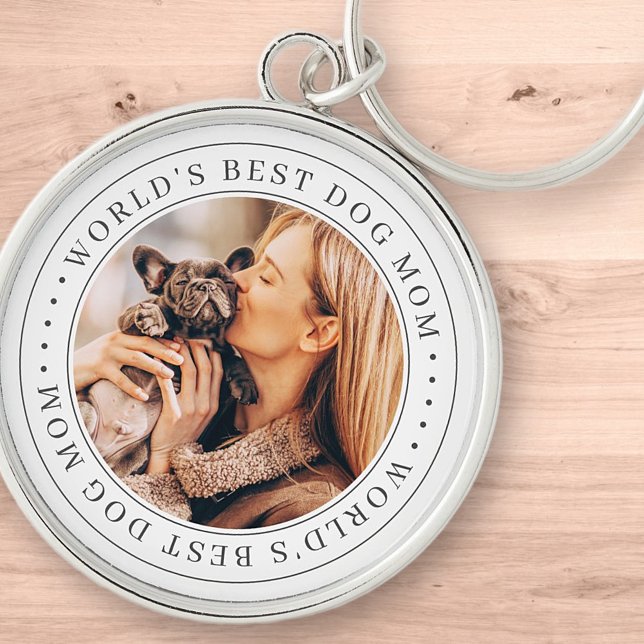 World's Best Dog Mum Classic Simple Photo Key Ring (Creator Uploaded)