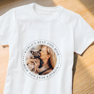 World's Best Dog Mum Classic Simple Photo T-Shirt