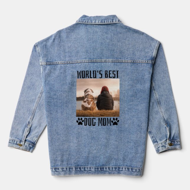 Worlds Best Dog Mum Denim Jacket (Back)