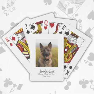 World's Best Dog Mum German Shepherd Personalised Playing Cards