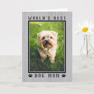World's Best Dog Mum Happy Birthday Photo Rustic Card