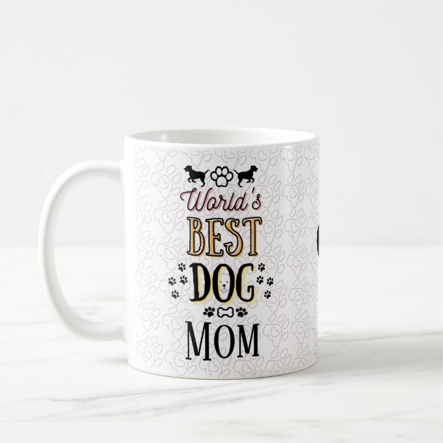 World's Best Dog Mum New&Remade! (custom text) Coffee Mug (Left)