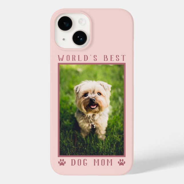 World's Best Dog Mum Paw Prints Photo Rose Gold Case-Mate iPhone Case (Back)