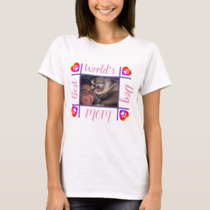 World's Best Dog Mum Personalised Cute Pet Photo T T-Shirt