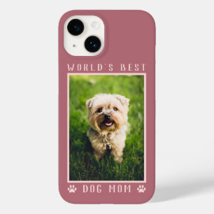 World's Best Dog Mum Pink Paw Prints Cute Photo Case-Mate iPhone 14 Case